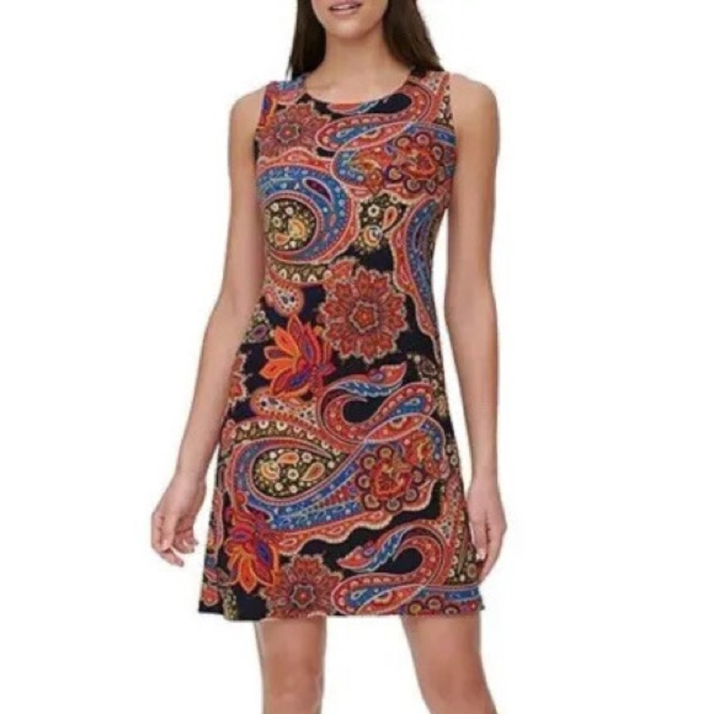 Tommy Hilfiger Paisley Print A-line Sleeveless Dress, NWOT - Picture 1 of 3